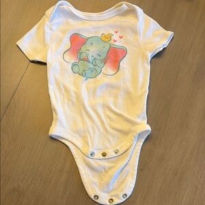 NWOT Disney Jumping Bean White Baby Dumbo Onesie -3M